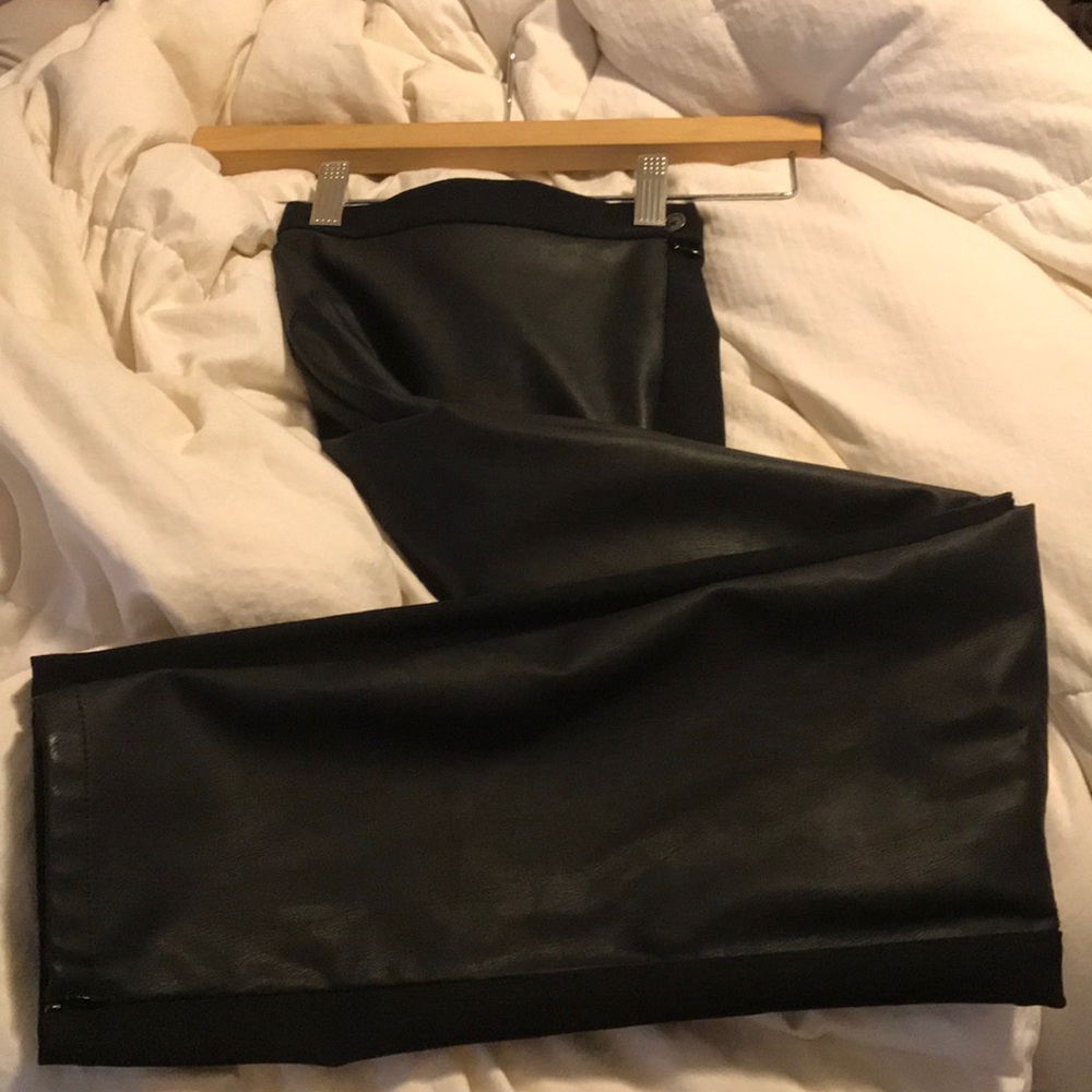 Leather front pants